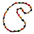 Long Multicoloured Wood Button Bead Necklace - 110cm Long - view 3