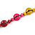 Long Multicoloured Wood Button Bead Necklace - 110cm Long - view 4