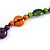 Long Multicoloured Wood Button Bead Necklace - 110cm Long - view 6