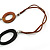 Long Black/ Brown Wooden Link Faux Suede Cord Necklace - 120cm L - view 6