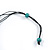Stunning Teal Wood Flower Black Cotton Cord Long Necklace - 90cm L - view 5