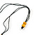 Stunning Yellow Wood Flower Black Cotton Cord Long Necklace - 90cm L - view 6
