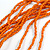 Statement Multistrand Orange Glass Bead, Brown Wood Bead Necklace - 110cm L - view 6