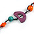 Multicoloured Round and Oval Wooden Bead Cotton Cord Necklace - 84cm Long - view 6