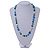 Glass, Resin, Faux Pearl Bead Necklace with Silver Tone Closure (Blue/ Cream/ Black) - 66cm L/ 5cm Ext - view 2