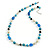 Glass, Resin, Faux Pearl Bead Necklace with Silver Tone Closure (Blue/ Cream/ Black) - 66cm L/ 5cm Ext - view 3