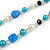 Glass, Resin, Faux Pearl Bead Necklace with Silver Tone Closure (Blue/ Cream/ Black) - 66cm L/ 5cm Ext - view 4