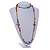 Multicoloured Glass and Shell Beaded Long Necklace - 110cm Long - view 2