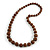 Light Brown/ Natural Wood Bead Necklace - 74cm Long - view 3