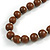 Light Brown/ Natural Wood Bead Necklace - 74cm Long - view 4