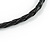 Geometric Wood and Acrylic Bead Black Faux Leather Cord Necklace (Brown, White, Red) - 68cm L - view 6