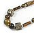 Geometric Wood Bead Necklace (Brown/ Bronze) - 66cm Long - view 4