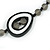 Gray/ White/ Black Resin and Glass Bead Long Necklace - 80cm L - view 5
