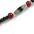 Chunky Geometric Wooden Bead Necklace (Black, Brown, Red) - 70cm L - view 5