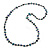 Long Teal, Dark Blue Shell/ Transparent Glass Crystal Bead Necklace - 122cm L - view 4