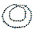 Long Teal, Dark Blue Shell/ Transparent Glass Crystal Bead Necklace - 122cm L - view 5