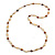Long Shell, Crystal Bead Necklace in Yellow/ Brown - 116cm L - view 4