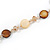 Long Shell, Crystal Bead Necklace in Yellow/ Brown - 116cm L - view 5