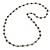 Long Shell, Crystal Bead Necklace in Light Grey - 116cm L - view 4