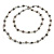 Long Shell, Crystal Bead Necklace in Light Grey - 116cm L - view 5