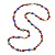 Multicoloured Long Shell, Crystal Bead Necklace - 116cm L