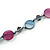 Long Shell, Crystal Bead Necklace in Midnight Blue/ Magenta - 116cm L - view 5