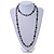 Long Shell, Crystal Bead Necklace in Black - 116cm L - view 2