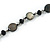 Long Shell, Crystal Bead Necklace in Black - 116cm L - view 6