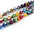 Multicoloured 3 Strand Layered Glass/ Shell Bead Necklace with Silver Tone Closure - 50cm L/ 6cm Ext - view 3