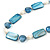 Grayish-blue Glass Bead, Sea Blue Shell, Cream Freshwater Pearl Necklace with Silver Tone Closure - 44cm L/ 5cm Ext - view 4