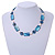 Grayish-blue Glass Bead, Sea Blue Shell, Cream Freshwater Pearl Necklace with Silver Tone Closure - 44cm L/ 5cm Ext - view 2