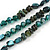 3 Strand Layered Glass/ Shell Bead Necklace In Malachite Green/ Emerald Green with Silver Tone Closure - 50cm L/ 6cm Ext - view 4