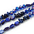 3 Strand Layered Glass/ Shell Bead Necklace In Dark Blue/ Violet Blue with Silver Tone Closure - 50cm L/ 6cm Ext - view 4