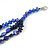 3 Strand Layered Glass/ Shell Bead Necklace In Dark Blue/ Violet Blue with Silver Tone Closure - 50cm L/ 6cm Ext - view 5