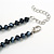 3 Strand Layered Glass/ Shell Bead Necklace In Dark Blue with Silver Tone Closure - 50cm L/ 6cm Ext - view 5