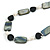 Black Glass Bead, Grey Shell, Cream Freshwater Pearl Necklace with Silver Tone Closure - 44cm L/ 5cm Ext - view 4
