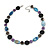 Dark Grey Glass Bead, Blue/ Black/ Purple Shell Necklace with Silver Tone Closure - 50cm L/ 4cm Ext - view 3