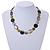 Light Grey Glass Bead, Lime Green/ Black/ Grey Shell Necklace with Silver Tone Closure - 50cm L/ 4cm Ext - view 2
