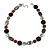 Light Grey Glass Bead, Ox Blood/ Black/ Grey Shell Necklace with Silver Tone Closure - 50cm L/ 4cm Ext - view 3