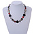 Light Grey Glass Bead, Ox Blood/ Black/ Grey Shell Necklace with Silver Tone Closure - 50cm L/ 4cm Ext - view 2