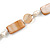 Light Caramel Glass Bead, Sandy Brown Shell, Cream Freshwater Pearl Necklace with Silver Tone Closure - 44cm L/ 5cm Ext - view 5