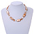 Light Caramel Glass Bead, Sandy Brown Shell, Cream Freshwater Pearl Necklace with Silver Tone Closure - 44cm L/ 5cm Ext - view 2