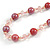 Pink Ceramic and Glass Bead Long Necklace - 112cm Long - view 3