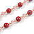 Pink Ceramic and Glass Bead Long Necklace - 112cm Long - view 4