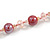 Pink Ceramic and Glass Bead Long Necklace - 112cm Long - view 7