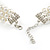 3 Row White Faux Glass Pearl Rigid Choker Necklace with Crystal Bar Detailing In Silver Tone - 36cm L/ 5cm Ext - view 6