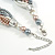 Statement Beige/ Grey/ White Glass Bead Plaited Necklace with Silver Closure - 44cm L/ 6cm Ext - view 5
