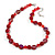 Stunning Glass and Agate Bead Necklace In Red with Silver Tone Closure - 42cm L/ 6cm Ext - view 3