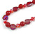 Stunning Glass and Agate Bead Necklace In Red with Silver Tone Closure - 42cm L/ 6cm Ext - view 4