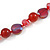 Stunning Glass and Agate Bead Necklace In Red with Silver Tone Closure - 42cm L/ 6cm Ext - view 5